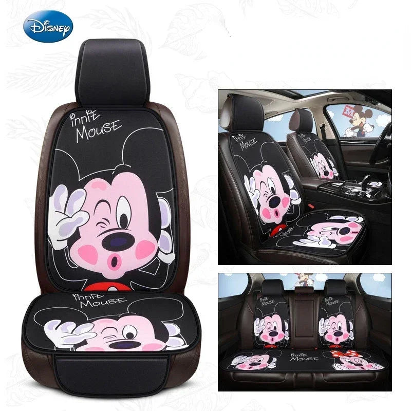 Disney Stitch Car Seat Covers 4PCS Universal Fit, Cute Cartoon Soft Protectors for Women Girls Auto Accessories, All-Season Dura