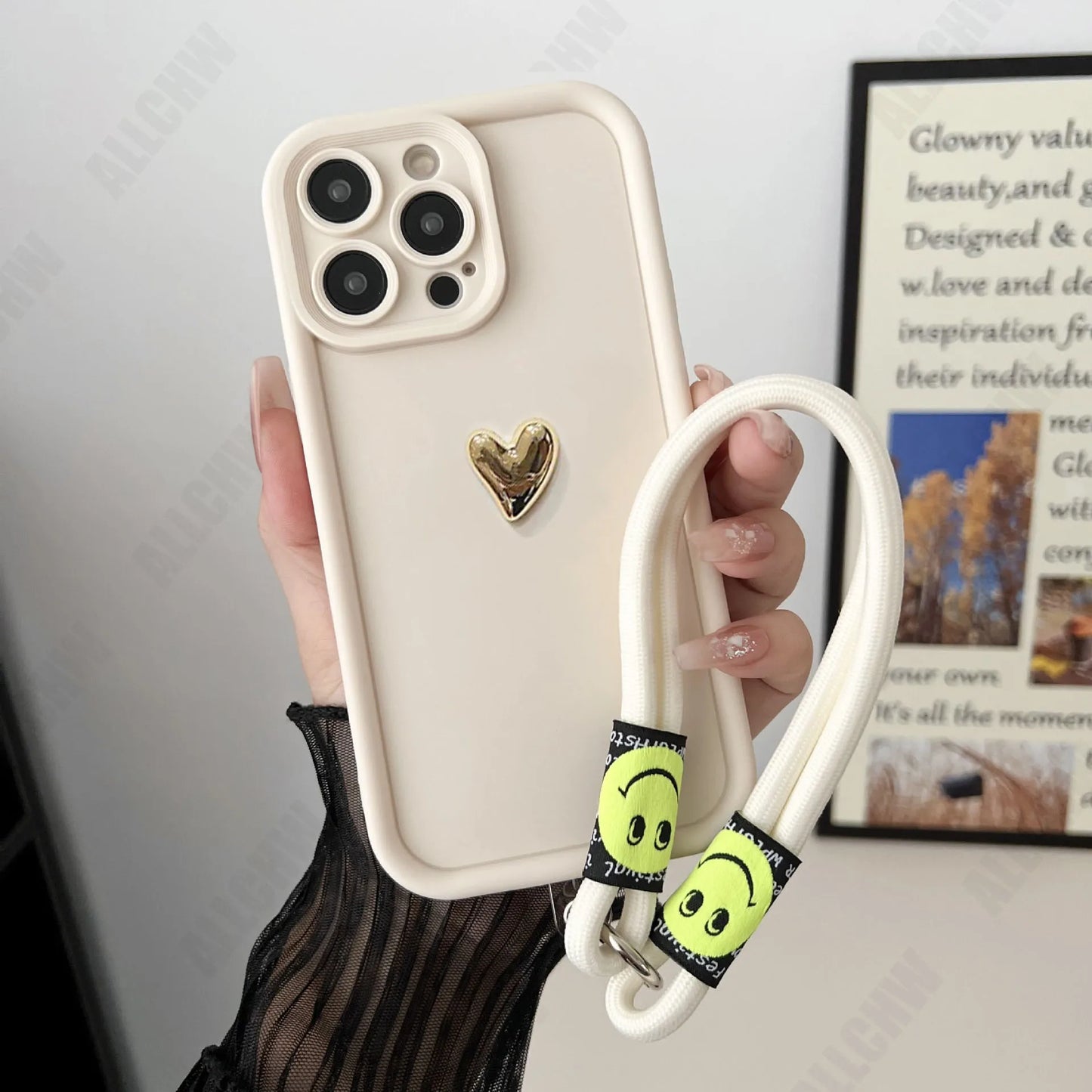 3D Gold Heart Silicone Soft Phone Case For OPPO A98 A96 A95 A94 5G A93 A92 A91 A40M A80 A79 A78 A77 A76 A74 A73 A72 2020 A77S