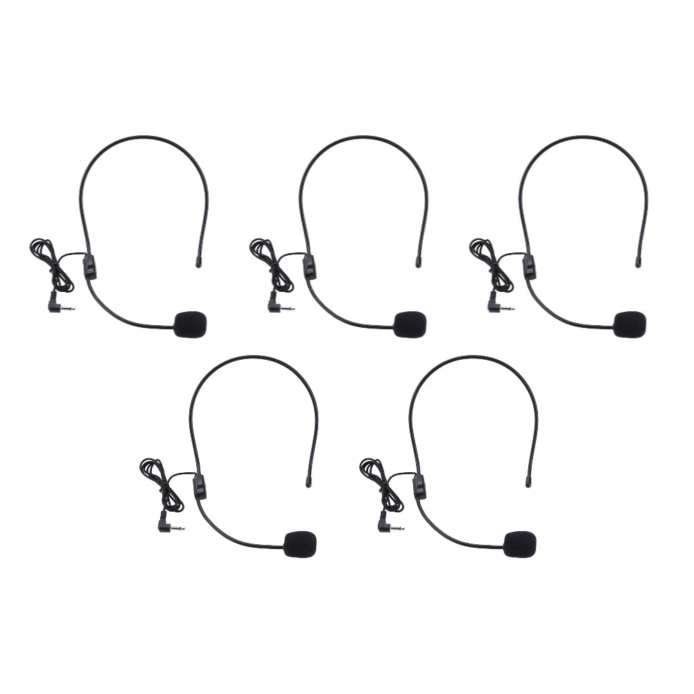 3.5mm Plug Guide Lecture Speech Headset Mic Head-mounted Head Wear Microphone Voice Amplifier Lightweight Over Head for Teachers