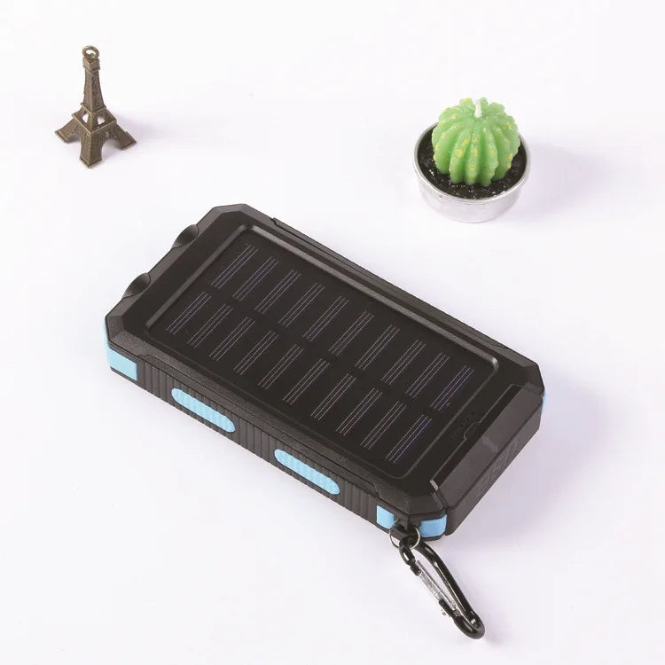 Power bank 20000mah Solar Panel Dual USB Power Bank Box SOS Light Flash Compass Power Cell Phone Fast Charger portable charger