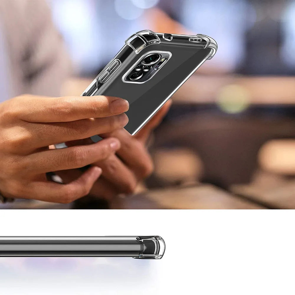 3D Airbag Shockproof Silicone Phone Case For Xiaomi Redmi Note 10 Pro Max Note 10s 10T 10 Pro 4G 5G Clear Ultra Thin Case Caqa