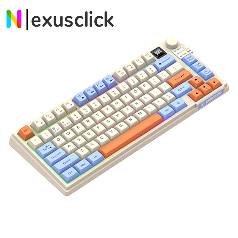 Premium Dual Modes (2.4G+Bluetooth) Keyboard Mouse Combo/Keyboard | Rechargeable | with Display Screen & Knob | Private Mold