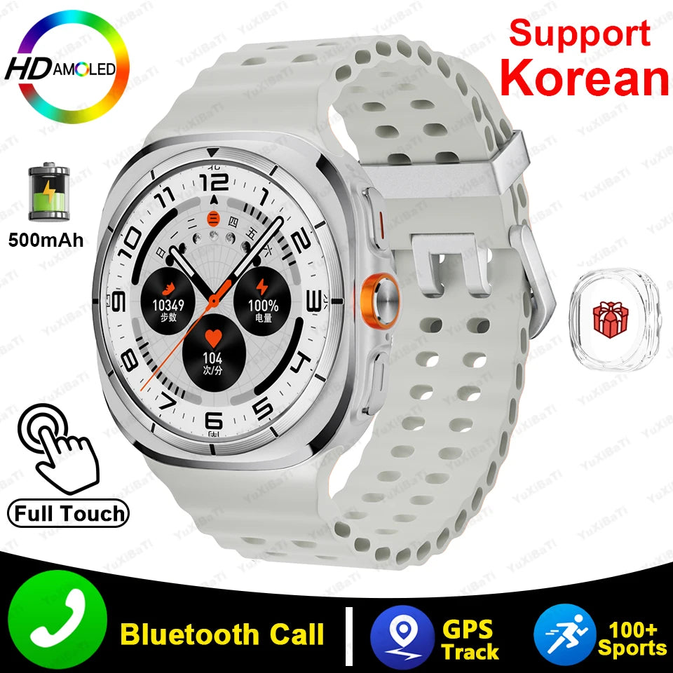 For Samsung Galaxy Watch 7 Ultra New GPS Track Smart Watch Men AMOLED Always Display Clock BT Talk NFC Sport Smartwatches Women