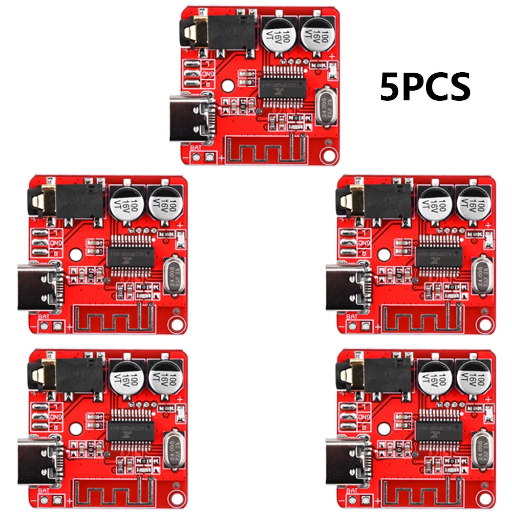 Bluetooth Audio Receiver Board Bluetooth 5.1 MP3 Lossless Decoder Micro USB 3.5mm Audio Output Amplifier Module Type-C 3W