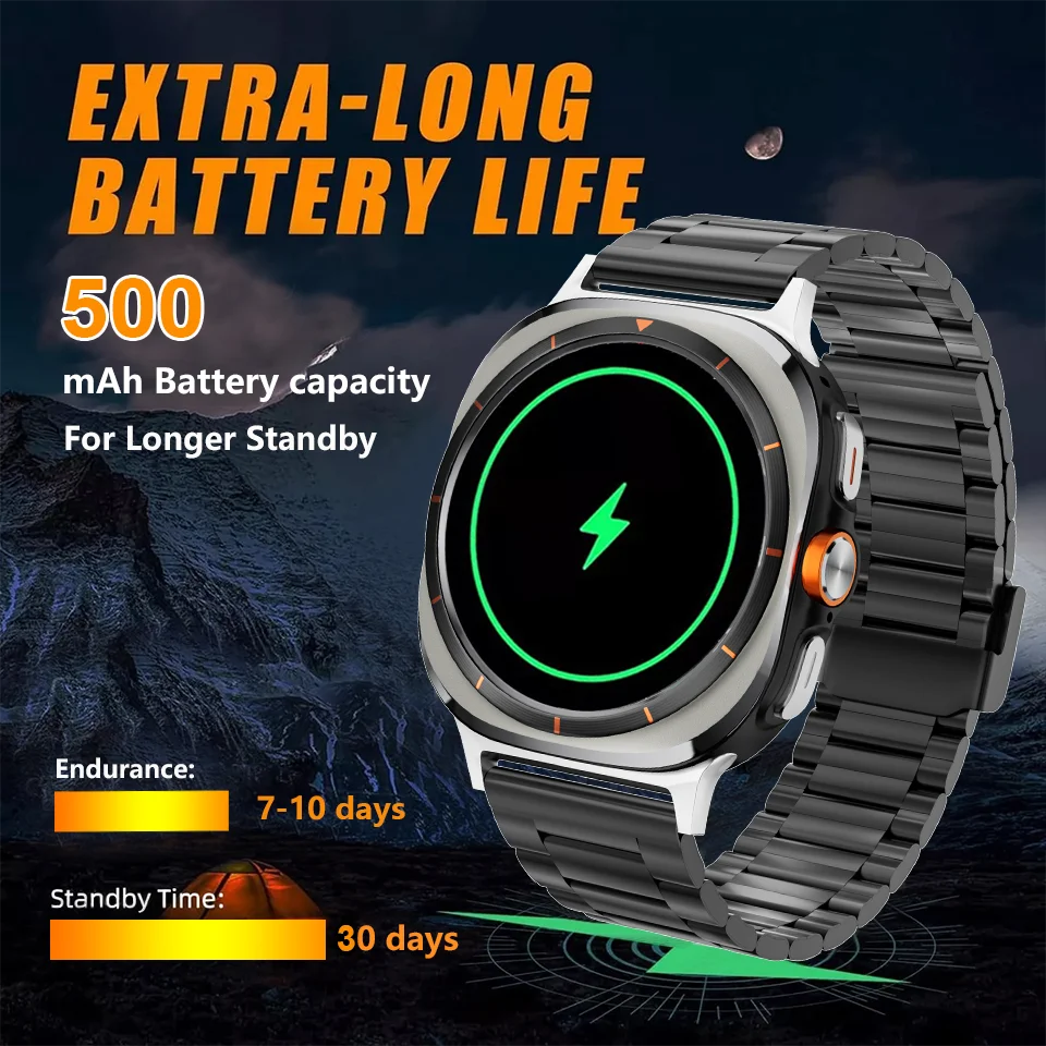 For Samsung Galaxy Watch 7 Ultra New GPS Track Smart Watch Men AMOLED Always Display Clock BT Talk NFC Sport Smartwatches Women