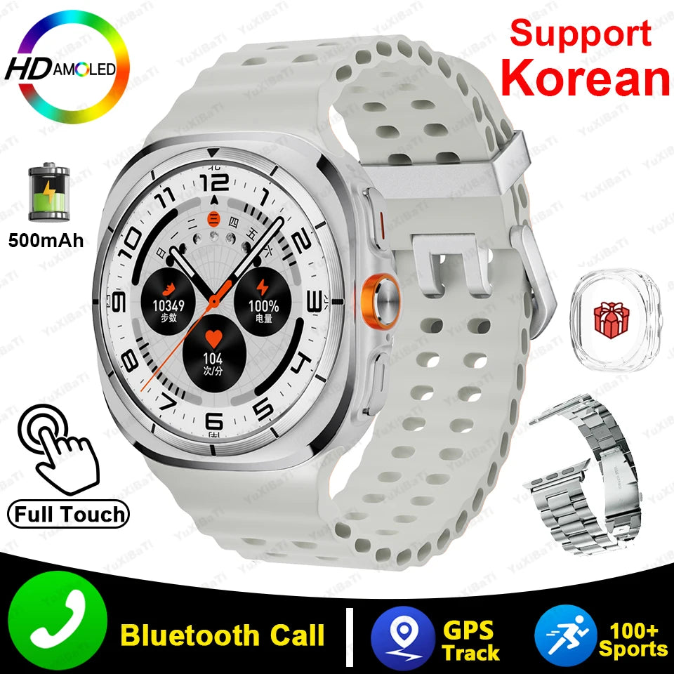 For Samsung Galaxy Watch 7 Ultra New GPS Track Smart Watch Men AMOLED Always Display Clock BT Talk NFC Sport Smartwatches Women
