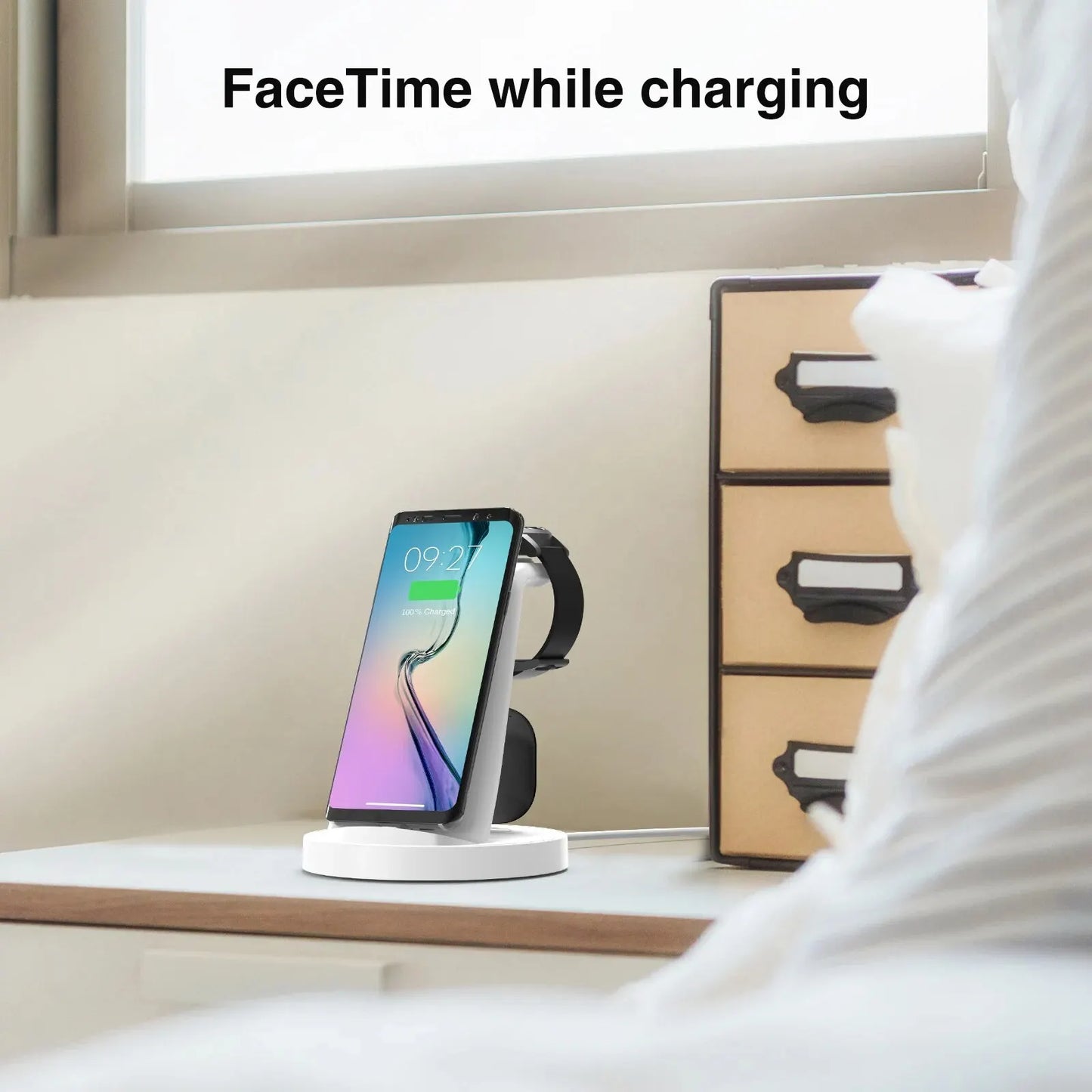 4 In 1 Charging Station for Samsung S23 S22 S21 Note Fast Wireless Charger Stand Dock for Galaxy Watch 6/5/4 Active 2 Buds 2 Pro