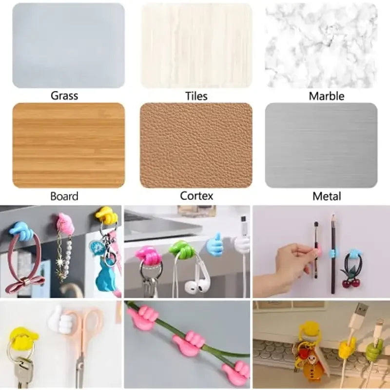 5/15pcs Cable Holder Clips Thumb Hook Wire Wall Hook Hanger Storage Cable Organizer For Earphone Line Mouse Wire