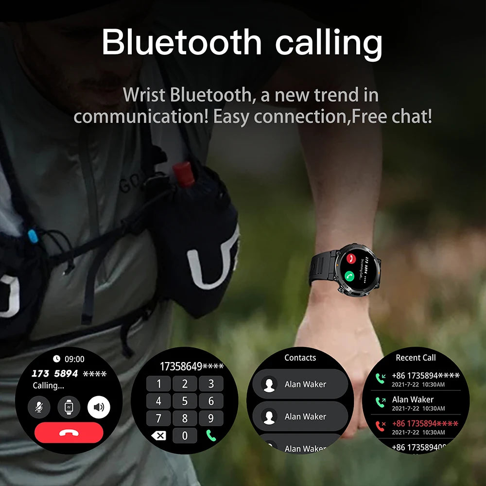 2025 New Outdoor Sports Smart Watch Heart Rate Bluetooth Call APP Fitness Course APP GPS Track 400mAh Large Battery SmartWatches