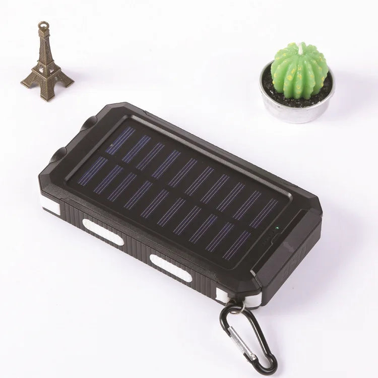 Power bank 20000mah Solar Panel Dual USB Power Bank Box SOS Light Flash Compass Power Cell Phone Fast Charger portable charger