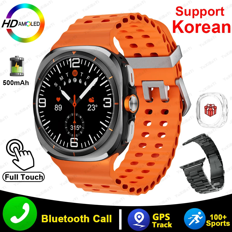 For Samsung Galaxy Watch 7 Ultra New GPS Track Smart Watch Men AMOLED Always Display Clock BT Talk NFC Sport Smartwatches Women
