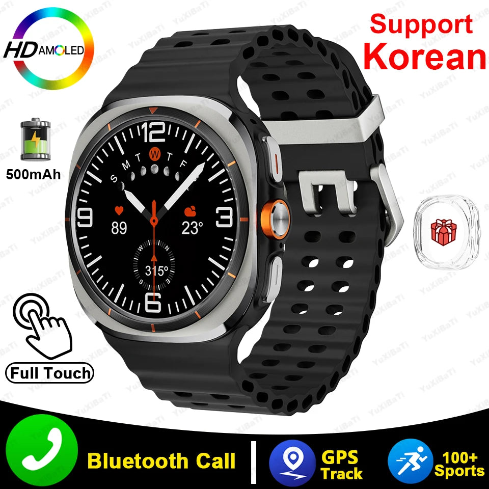 For Samsung Galaxy Watch 7 Ultra New GPS Track Smart Watch Men AMOLED Always Display Clock BT Talk NFC Sport Smartwatches Women