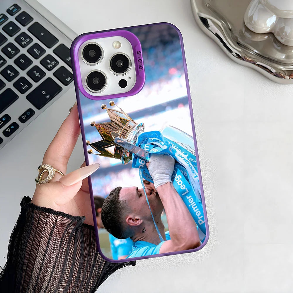 Epc Football Star Phil F-Foden-S Phone Case IMD Phone Case For IPhone 16 15 14 13 12 11 Pro Max Plus Color Silver Cover