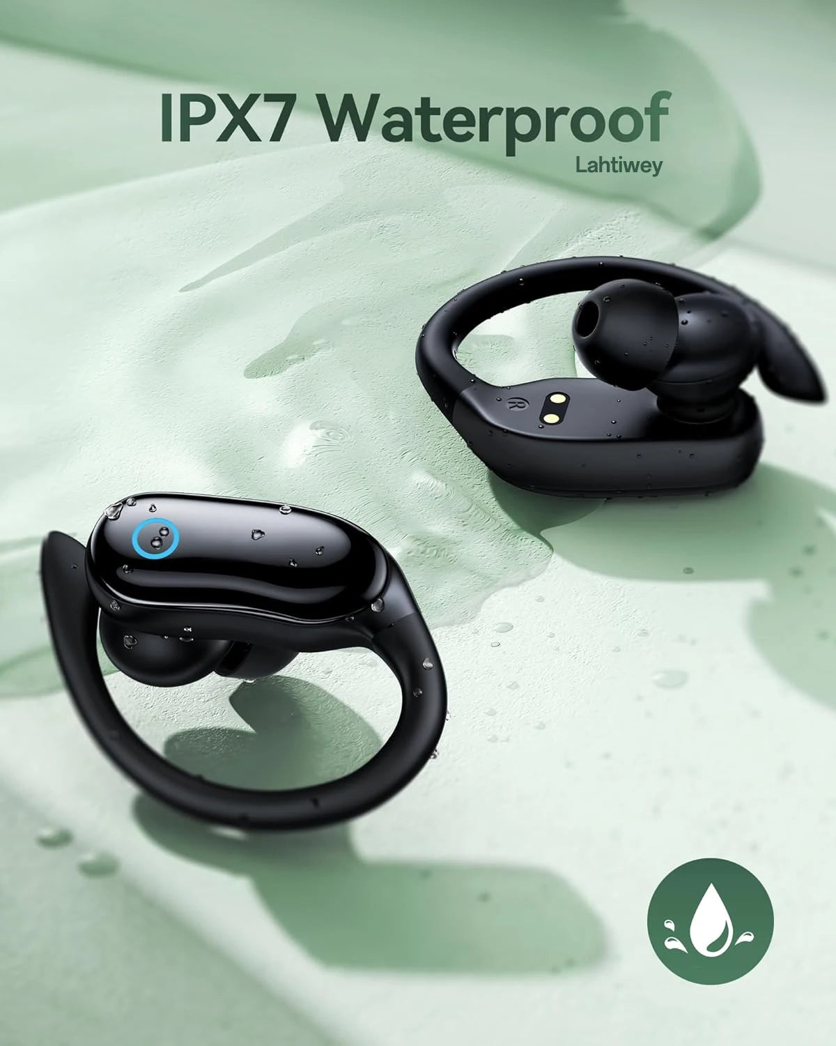 Ear Buds Wireless Earbuds 96hrs Playback Bluetooth Headphones IPX7 Waterproof Stereo Bass Over-Ear Earphones with Earhooks Mic
