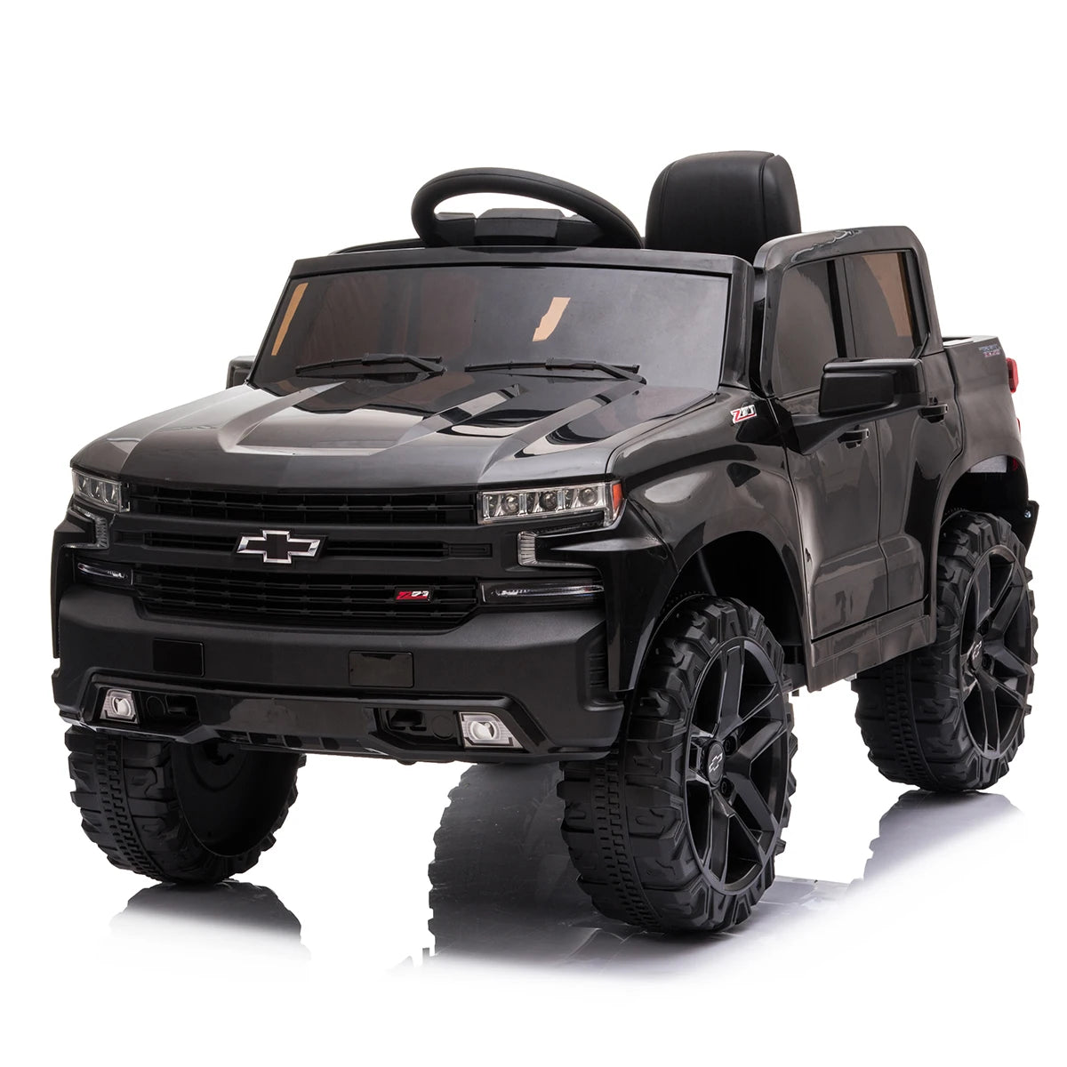 12V Electric Ride On Car 4 Wheeler Truck Safety Toy with Music Radio LED Lights Truck Car Remote Control Kids' Ride on Vehicles