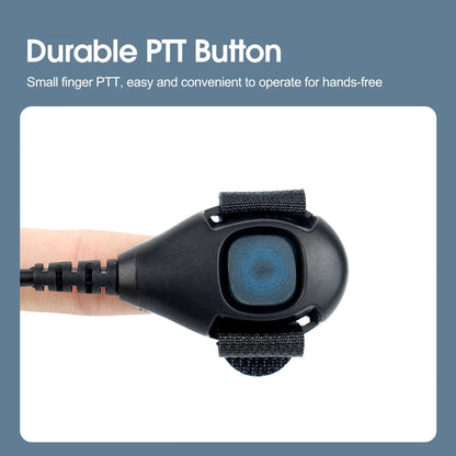 Retevis EHK002 H777 Walkie Talkie Earpiece 2Pin Soft Microphone Behind Head Headset Finger PTT Radio for BAOFENG UV-5R Quansheng