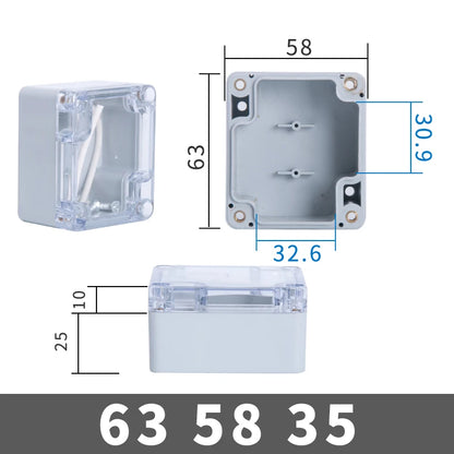 Transparent Waterproof Outdoor Enclosure Plastic Box Electronic Project  Case Instrument  Electrical Box Junction Box Housing