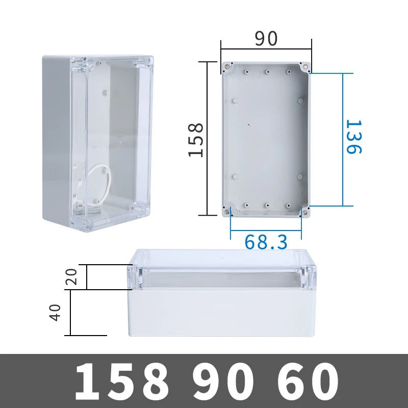 Transparent Waterproof Outdoor Enclosure Plastic Box Electronic Project  Case Instrument  Electrical Box Junction Box Housing