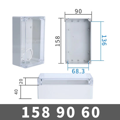 Transparent Waterproof Outdoor Enclosure Plastic Box Electronic Project  Case Instrument  Electrical Box Junction Box Housing