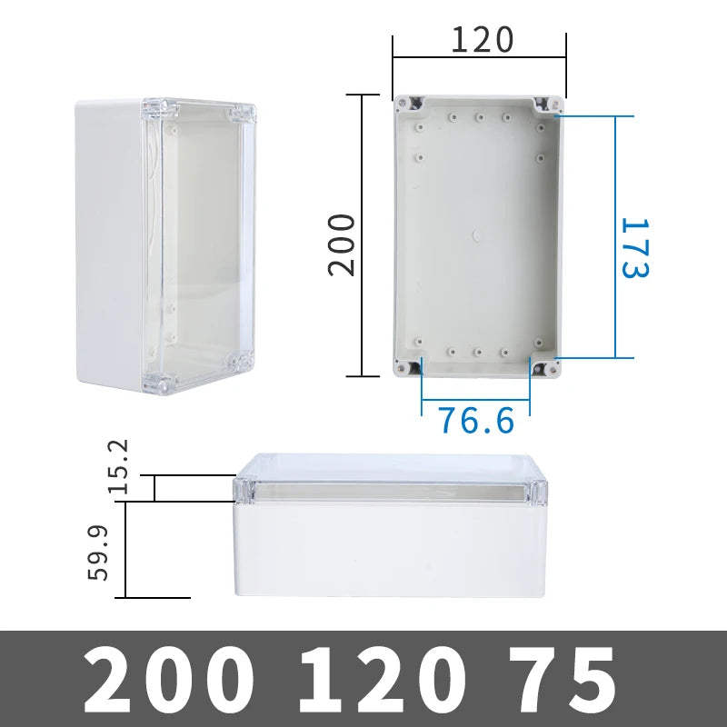 Transparent Waterproof Outdoor Enclosure Plastic Box Electronic Project  Case Instrument  Electrical Box Junction Box Housing