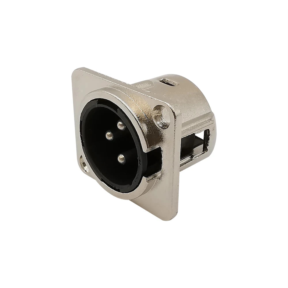 10Pcs 3 Pin XLR Male Female Panel Mount Chassis Plug Jack Socket Connector Microphone MIC Cable Terminal Metal Housing Silver
