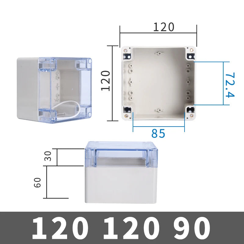 Transparent Waterproof Outdoor Enclosure Plastic Box Electronic Project  Case Instrument  Electrical Box Junction Box Housing