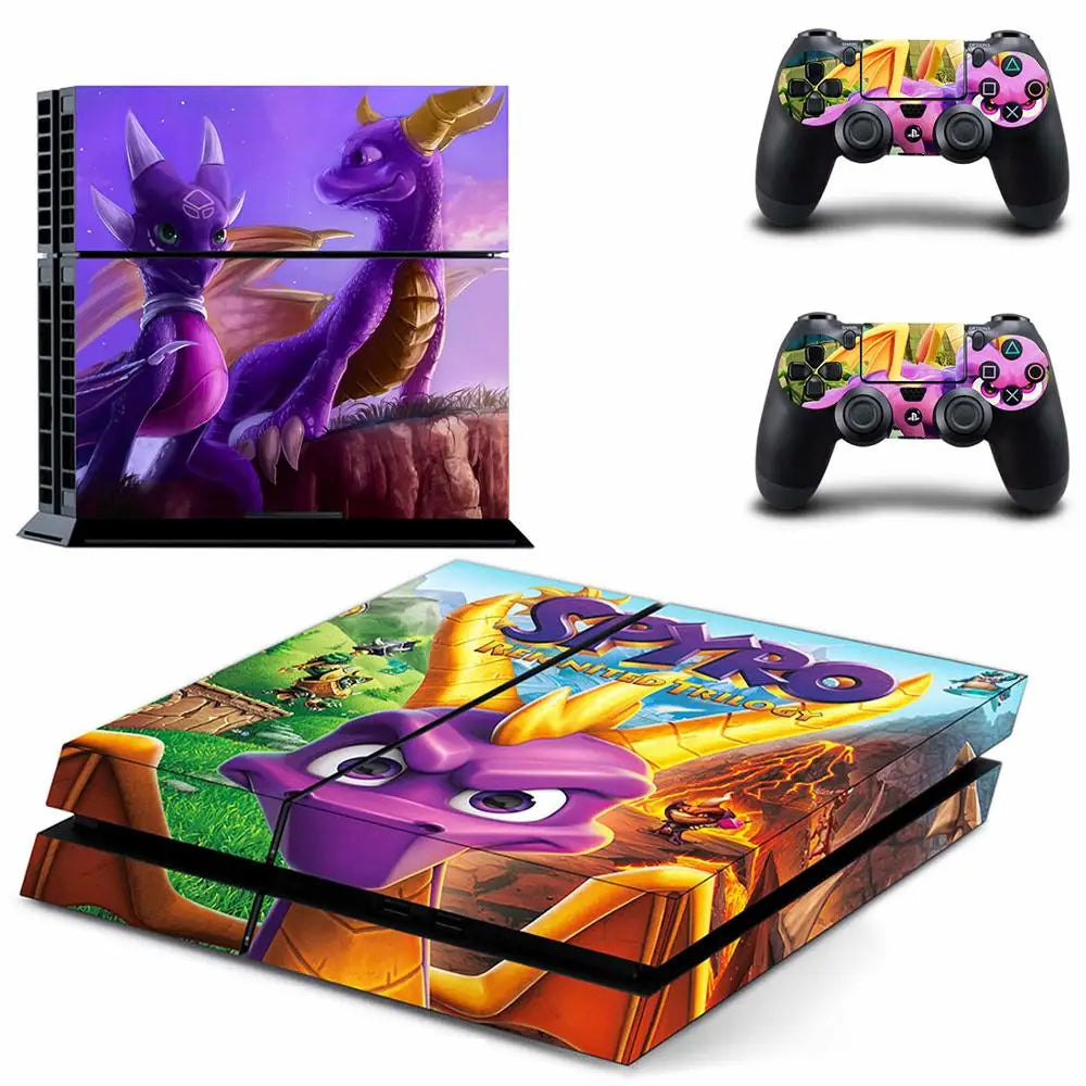 Spyro PS4 Stickers Play station 4 Skin PS 4 Sticker Decal Cover For PlayStation 4 PS4 Console & Controller Skins Vinyl