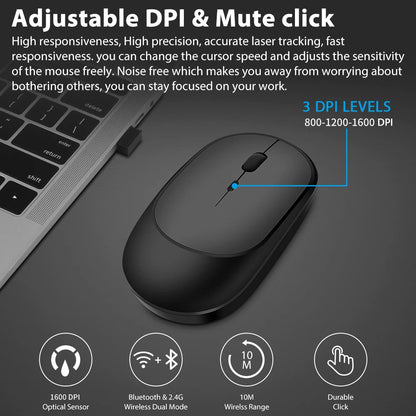 Wireless Bluetooth Mouse gamer Rechargeable Dual Modes 4.0 + USB mouse for MacBook PC iPad Computer laptop accessories