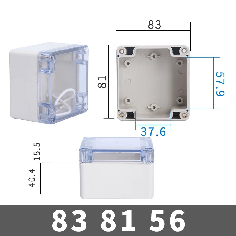 Transparent Waterproof Outdoor Enclosure Plastic Box Electronic Project  Case Instrument  Electrical Box Junction Box Housing