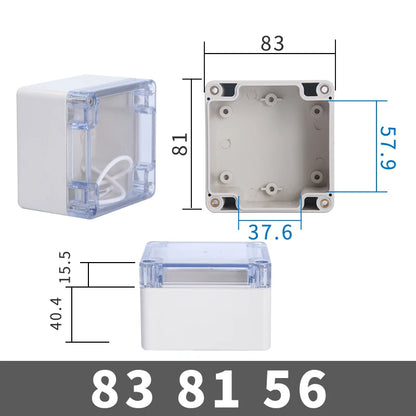 Transparent Waterproof Outdoor Enclosure Plastic Box Electronic Project  Case Instrument  Electrical Box Junction Box Housing