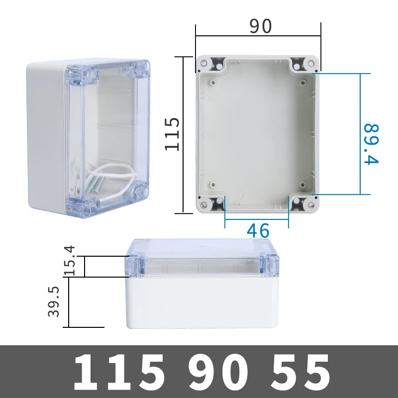 Transparent Waterproof Outdoor Enclosure Plastic Box Electronic Project  Case Instrument  Electrical Box Junction Box Housing