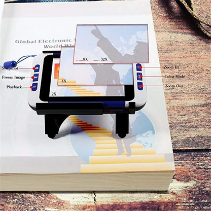 BOBLOV 2-32X 3.5" Color LCD lupa Electronic Reading Digital Magnifier Low Vision for Reading Aid loupe electronique vergrootglas