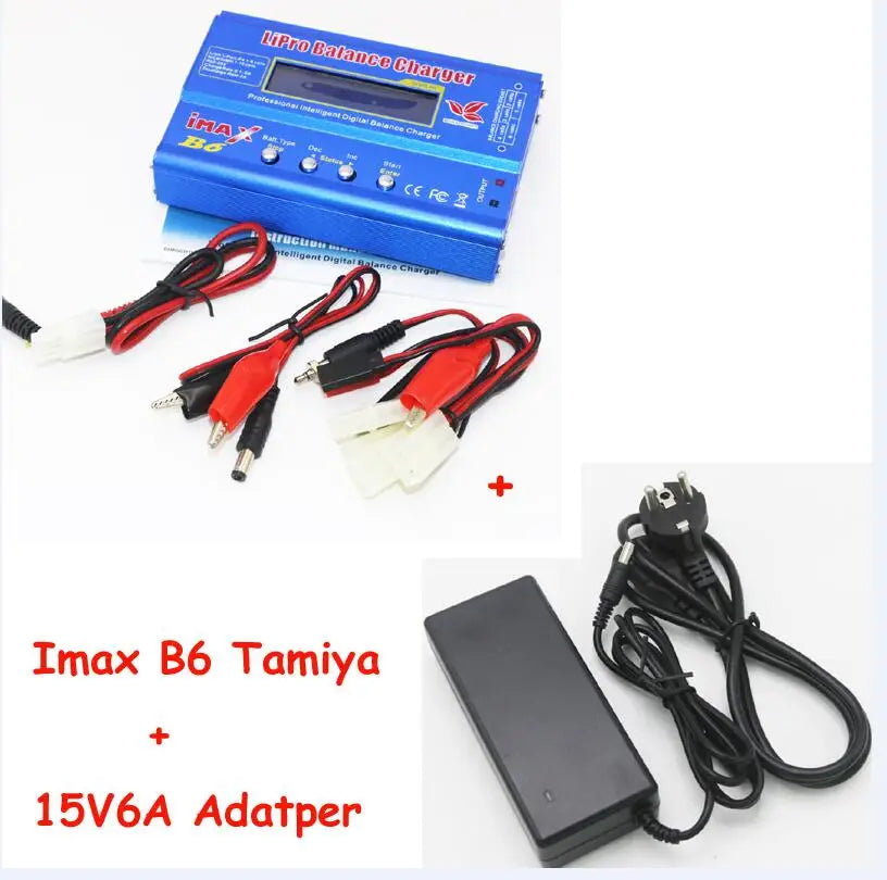 iMAX B6 80W 6A Battery Charger Lipo NiMh Li-ion Ni-Cd Digital RC Balance Charger Discharger + 15v 6A Power Adapter+Charge Cable