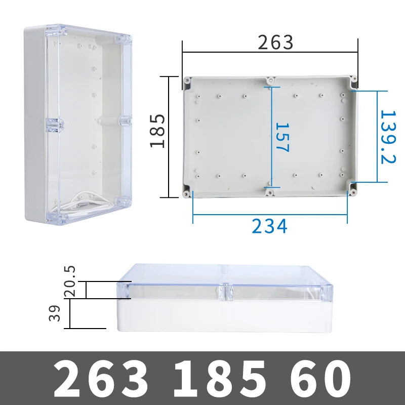 Transparent Waterproof Outdoor Enclosure Plastic Box Electronic Project  Case Instrument  Electrical Box Junction Box Housing
