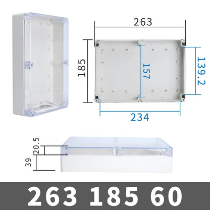 Transparent Waterproof Outdoor Enclosure Plastic Box Electronic Project  Case Instrument  Electrical Box Junction Box Housing