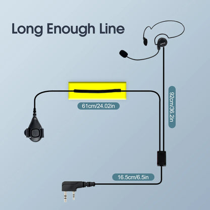 Retevis EHK002 H777 Walkie Talkie Earpiece 2Pin Soft Microphone Behind Head Headset Finger PTT Radio for BAOFENG UV-5R Quansheng