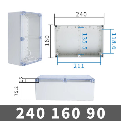 Transparent Waterproof Outdoor Enclosure Plastic Box Electronic Project  Case Instrument  Electrical Box Junction Box Housing