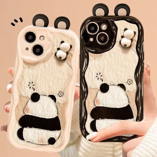 Funny Panda Toy Cartoon Ear Wave Soft Phone Case for Xiaomi Redmi 12C 9A 9C 9T 10C Note 9S 9 8 Pro 10 10S 11 11S 12 Pro Plus 12S