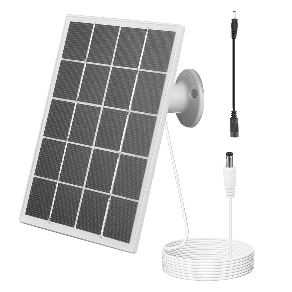 10W Solar Panel Charger 360° Adjustable Wall Mount with 9.8ft DC5.5mm Charging Cable for Ring Stick Up Cam and Spotlight Cam