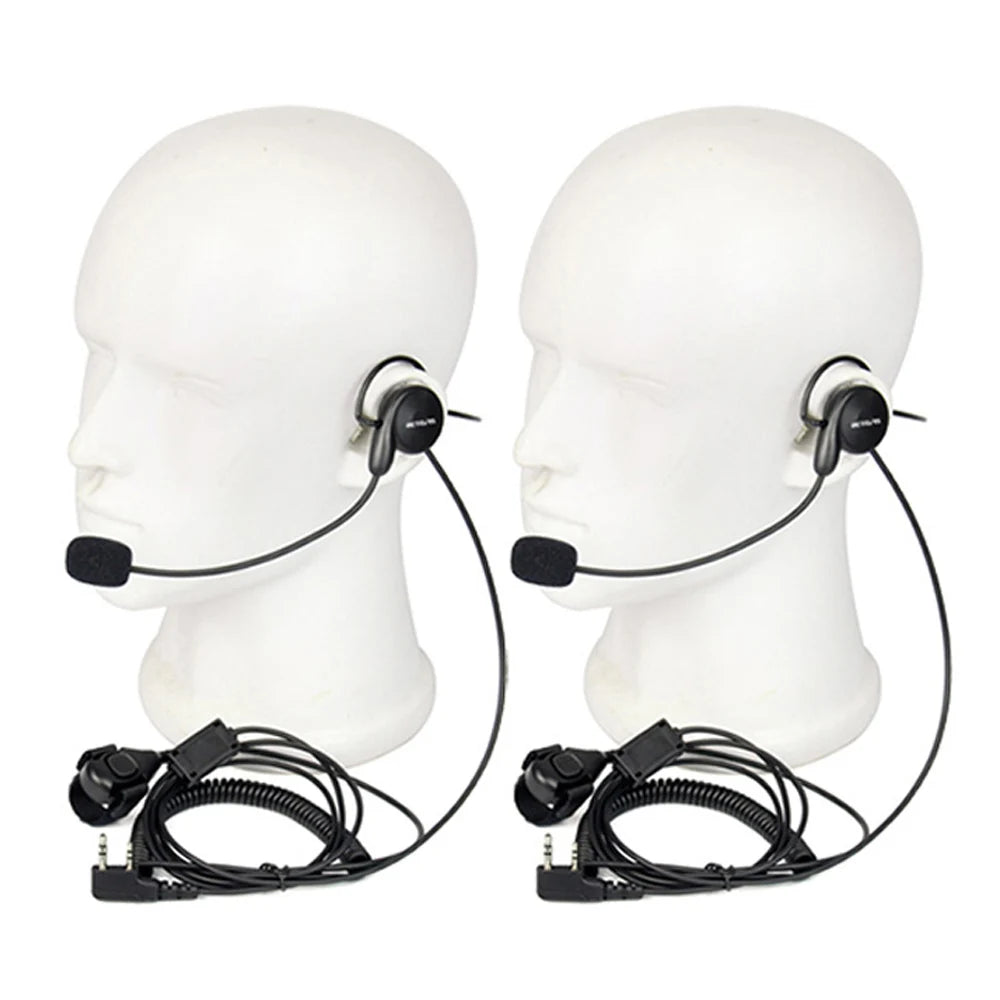 Retevis EHK002 H777 Walkie Talkie Earpiece 2Pin Soft Microphone Behind Head Headset Finger PTT Radio for BAOFENG UV-5R Quansheng