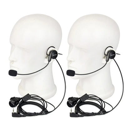 Retevis EHK002 H777 Walkie Talkie Earpiece 2Pin Soft Microphone Behind Head Headset Finger PTT Radio for BAOFENG UV-5R Quansheng
