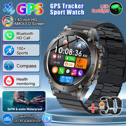 2025 New For Xiaomi Huaiwei Outdoor GPS Smart Watch Men HD AMOLED Screen Compass Waterproof Sport Call GPS Tracker SmartWatches