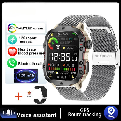 2025 Outdoor Smart Watch Men 2.01" Screen 3ATM Waterproof Watches Bluetooth Call Ai Voice Sport Smartwatch For Android IOS Phone