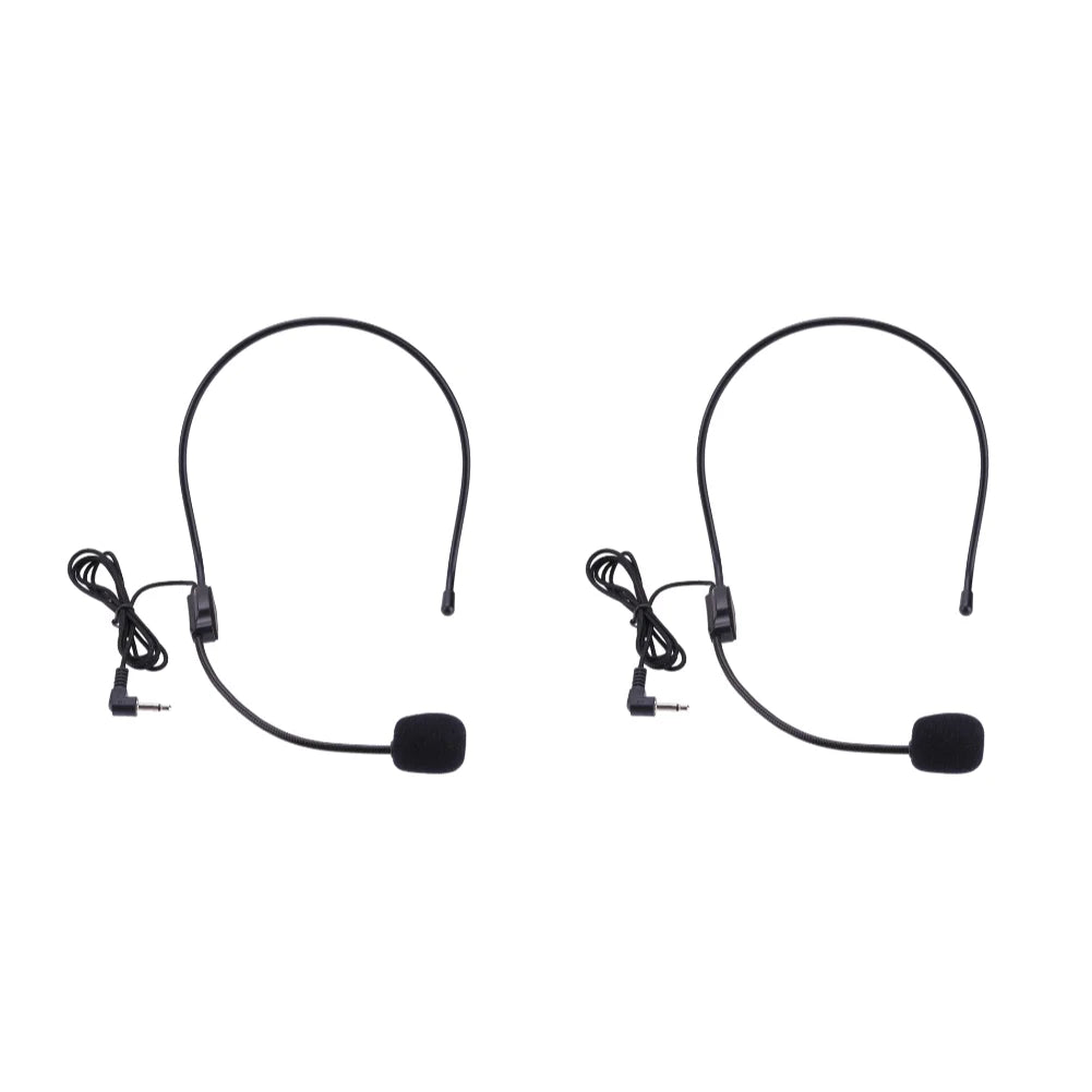 3.5mm Plug Guide Lecture Speech Headset Mic Head-mounted Head Wear Microphone Voice Amplifier Lightweight Over Head for Teachers