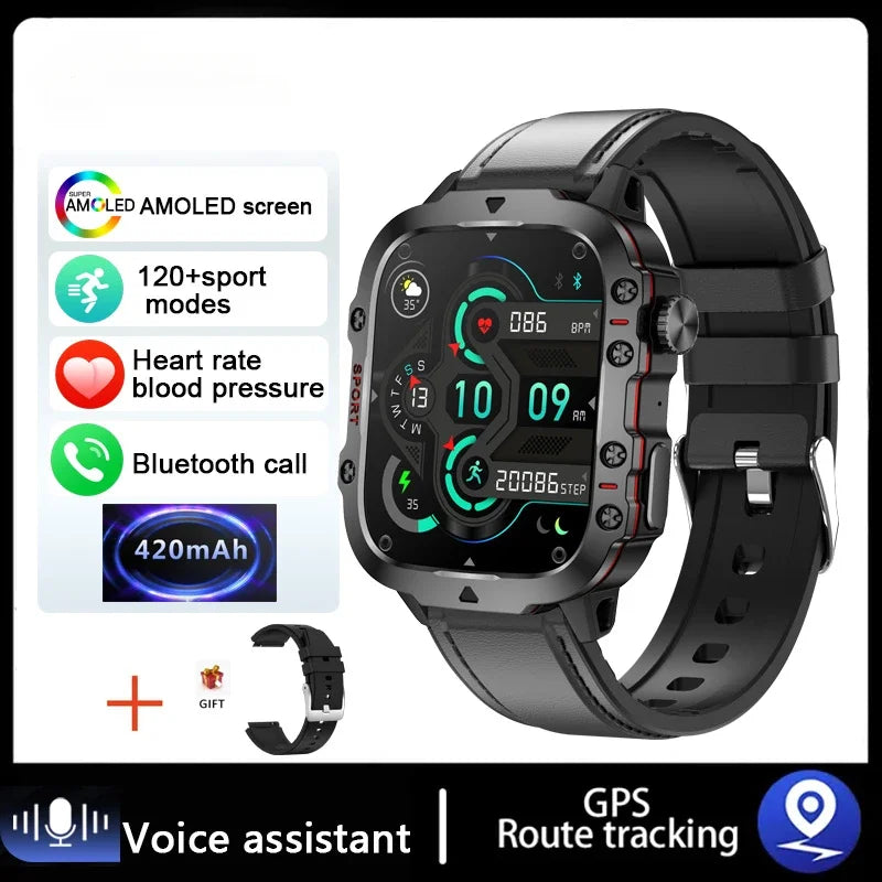 2025 Outdoor Smart Watch Men 2.01" Screen 3ATM Waterproof Watches Bluetooth Call Ai Voice Sport Smartwatch For Android IOS Phone