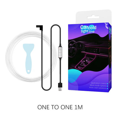 Neon light LED car indoor environment light strip kit accessories remote control car RGB decorative lights