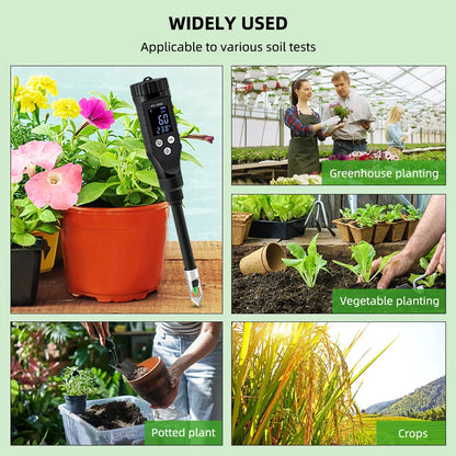 Smart Soil PH Meter 0.0~14.0pH Bluetooth Soil Tester Data Logger Temp Acidity Analyzer for Hydroponics Planting Garden Farmland