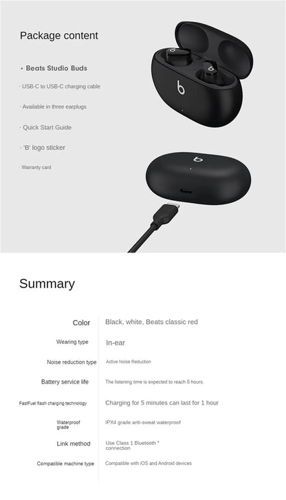 B-Eats Studio Buds Wireless Bluetooth Earbuds Noise Reduction Headset Ipx4 Waterproof Earphones Compatible With  Android
