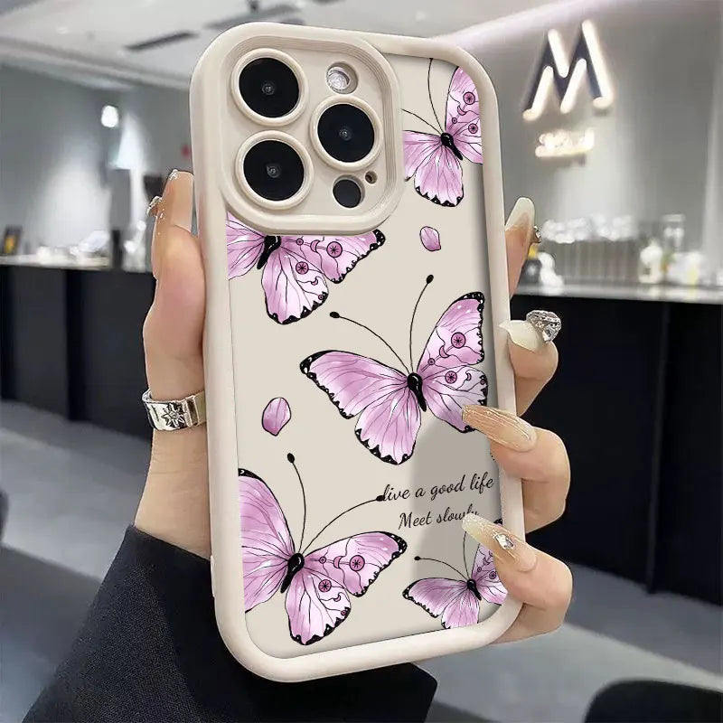 Case For Honor Magic7 Lite Magic5 Magic6 Lite Fashion Color Butterfly Phone Case Magic 5 6 7 Lite TPU Silicone Shockproof Cover
