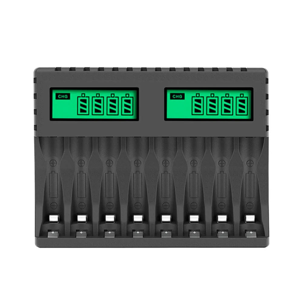 Ni-MH Ni-Cd AA AAA Battery Charger  LCD Digital Display 1.2V 8 Slots Rechargeable Batteries Micro Type-C Smart Batteries Charger
